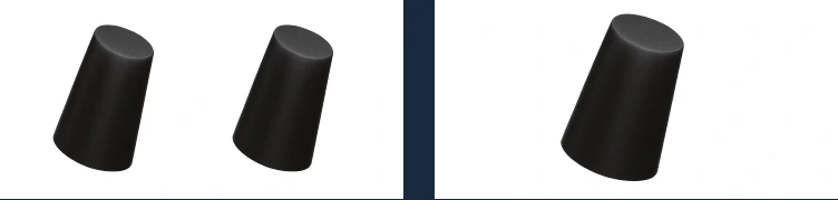 Two small removable passage plugs and one large removable passage plug